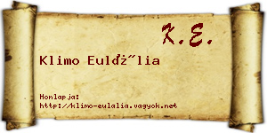 Klimo Eulália névjegykártya